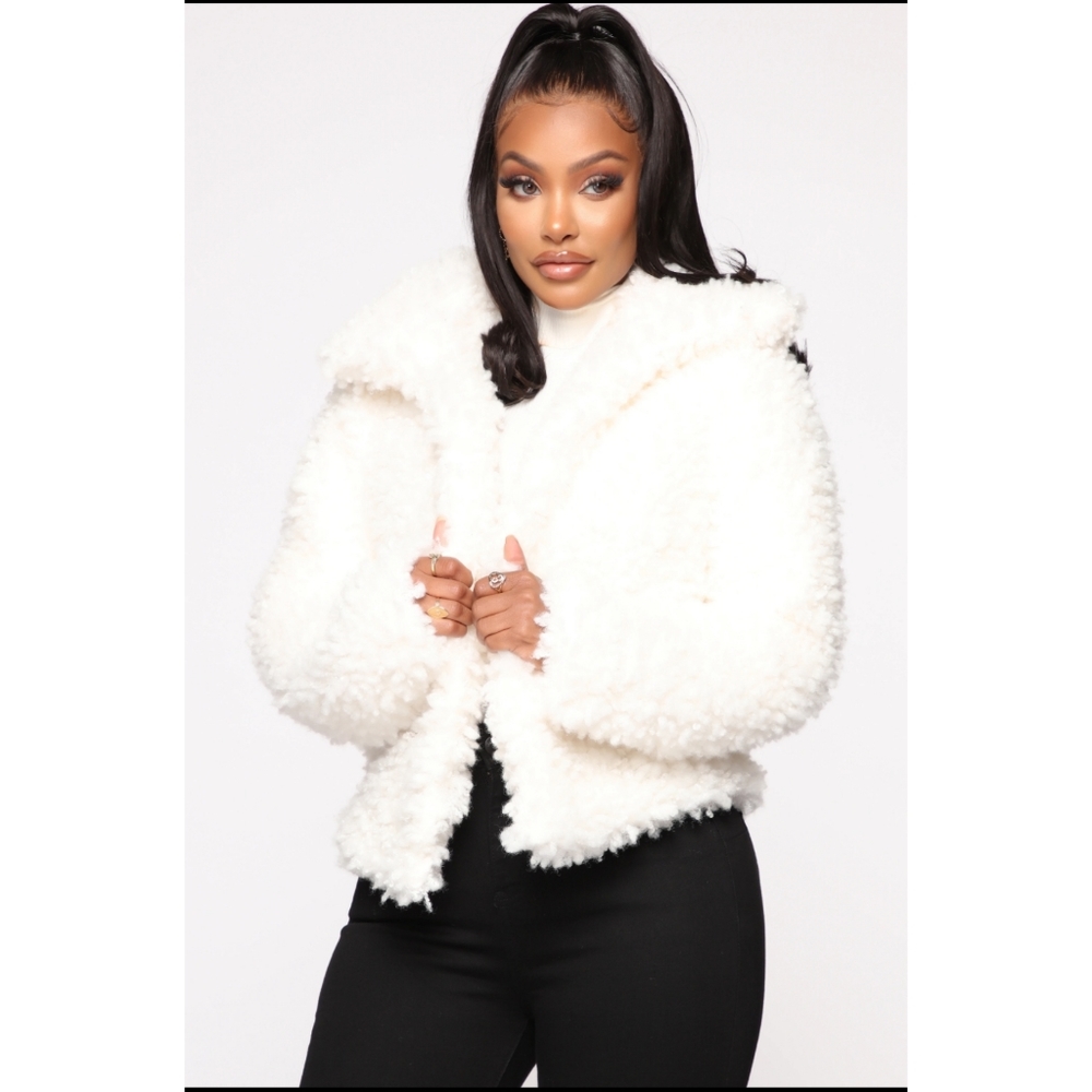 Fashion Nova Fuzzy Teddy Coat